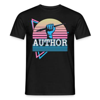 Author Writer Literature Novelist Dr - Men's T-Shirt - black - Front - AI Model Male 178 light (178cm)