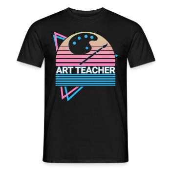 Art Teacher Art Professor Retro - Men's T-Shirt - black - Front - AI Model Male 178 light (178cm)
