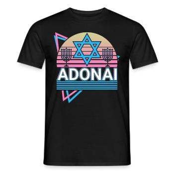Adonai Hebrew Mythology Retro Jewish Jew - Men's T-Shirt - black - Front - AI Model Male 178 light (178cm)