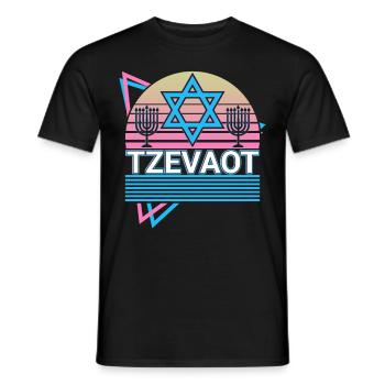 Tzevaot Hebrew Mythology Retro Jewish Jew - Men's T-Shirt - black - Front - AI Model Male 178 light (178cm)