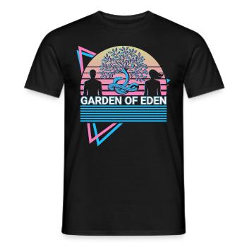 Jardin d’Eden Adam et Eve Christian - T-shirt homme - noir - Devant - AI Model Male 178 light (178cm)