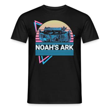 Arche Noah Christentum Christentum Retro - Männer T-Shirt - Schwarz - Vorne - AI Model Male 178 light (178cm)