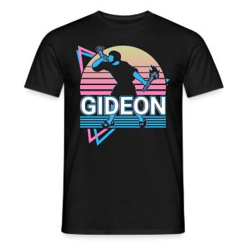 Gideon Hebrew Prophet Retro - Men's T-Shirt - black - Front - AI Model Male 178 light (178cm)