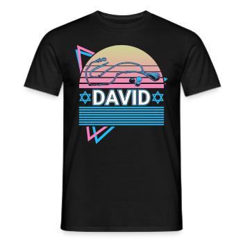 David Christian Christianity Retro - Men's T-Shirt - black - Front - AI Model Male 178 light (178cm)