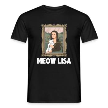 Mona Lisa Cat Art Lovers Cat Lovers - Men's T-Shirt - black - Front - AI Model Male 178 light (178cm)