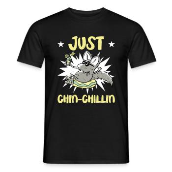 Just Chin Chillin Design for a Chinchilla - Men's T-Shirt - black - Front - AI Model Male 178 light (178cm)