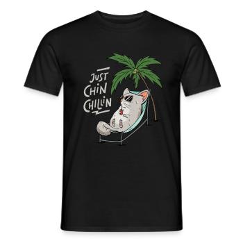 Just Chin Chillin Design for a Chinchilla - Men's T-Shirt - black - Front - AI Model Male 178 light (178cm)
