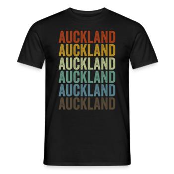 Auckland Neuseeland Retro Vintage - Männer T-Shirt - Schwarz - Vorne - AI Model Male 178 light (178cm)