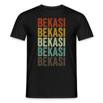 Bekasi Indonésie Rétro Vintage - T-shirt homme - noir - Devant - AI Model Male 178 light (178cm)