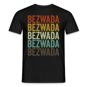Bezwada India Rétro Vintage - T-shirt homme - noir - Devant - AI Model Male 178 light (178cm)