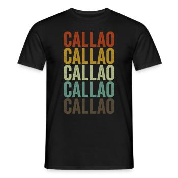 Callao Pérou Rétro Vintage - T-shirt homme - noir - Devant - AI Model Male 178 light (178cm)
