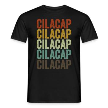 Cilacap Indonésie Rétro Vintage - T-shirt homme - noir - Devant - AI Model Male 178 light (178cm)