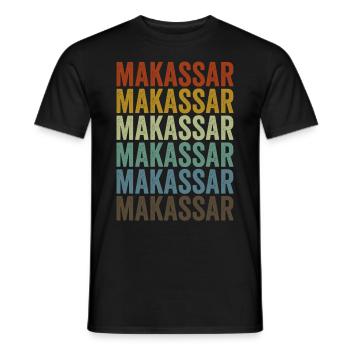 Makassar Indonésie Rétro Vintage - T-shirt homme - noir - Devant - AI Model Male 178 light (178cm)