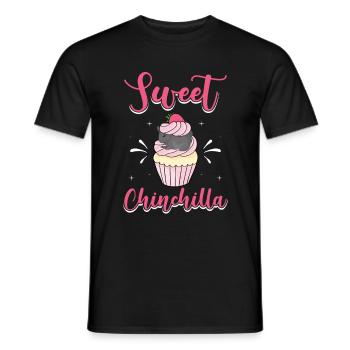 Dessert lovers and chinchilla lovers design - Men's T-Shirt - black - Front - AI Model Male 178 light (178cm)