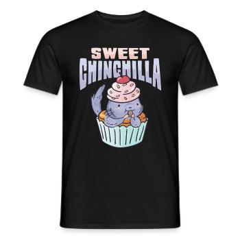 Dessert lovers and chinchilla lovers design - Men's T-Shirt - black - Front - AI Model Male 178 light (178cm)