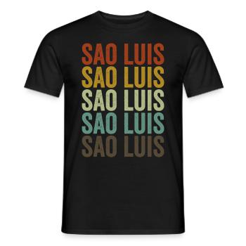 Sao Luis Brazil Retro Vintage - Men's T-Shirt - black - Front - AI Model Male 178 light (178cm)