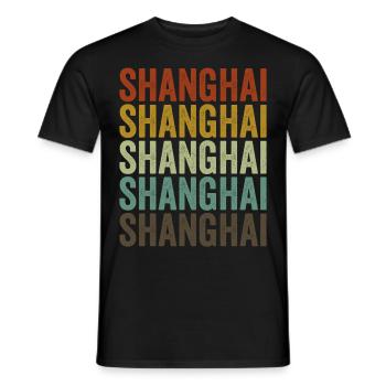 Shanghai Chine Rétro Vintage - T-shirt homme - noir - Devant - AI Model Male 178 light (178cm)