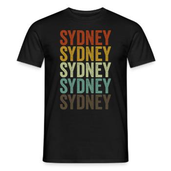 Sydney Australie Rétro Vintage - T-shirt homme - noir - Devant - AI Model Male 178 light (178cm)