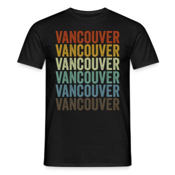 Vancouver Canada Retro Vintage - Men's T-Shirt - black - Front - AI Model Male 178 light (178cm)