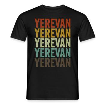 Erevan Arménie Rétro Vintage - T-shirt homme - noir - Devant - AI Model Male 178 light (178cm)