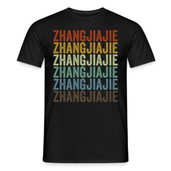 Zhangjiajie Chine Rétro Vintage - T-shirt homme - noir - Devant - AI Model Male 178 light (178cm)