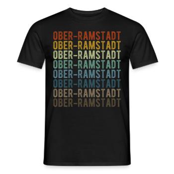 Ober-Ramstadt Stadt Retro Vintage - Männer T-Shirt - Schwarz - Vorne - AI Model Male 178 light (178cm)