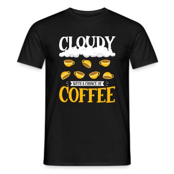 Nuageux avec une chance pour la conception de café - T-shirt homme - noir - Devant - AI Model Male 178 light (178cm)