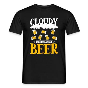 Nuageux avec une chance pour la conception de la bière - T-shirt homme - noir - Devant - AI Model Male 178 light (178cm)