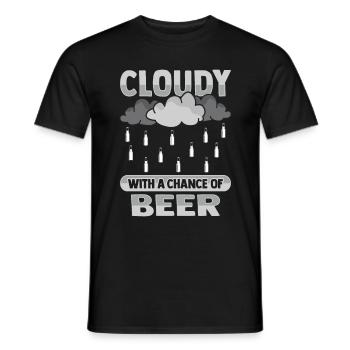 Nuageux avec une chance pour la conception de la bière - T-shirt homme - noir - Devant - AI Model Male 178 light (178cm)