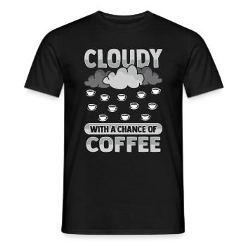 Nuageux avec une chance pour la conception de café - T-shirt homme - noir - Devant - AI Model Male 178 light (178cm)