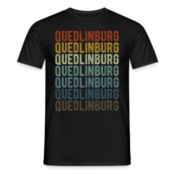 Quedlinburg Stadt Retro Vintage - Männer T-Shirt - Schwarz - Vorne - AI Model Male 178 light (178cm)
