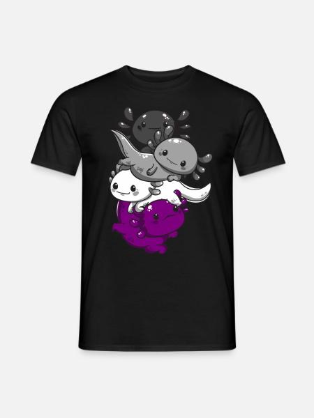 Subtle Asexual Pride Flag Kawaii Axolotl LGBTQ - Männer T-Shirt - Schwarz