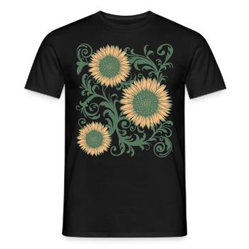Baroque Esthétique Tournesol Motif Dark Academia - T-shirt homme - noir - Devant - AI Model Male 178 light (178cm)