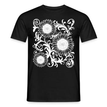 Baroque Esthétique Tournesol Motif Dark Academia - T-shirt homme - noir - Devant - AI Model Male 178 light (178cm)