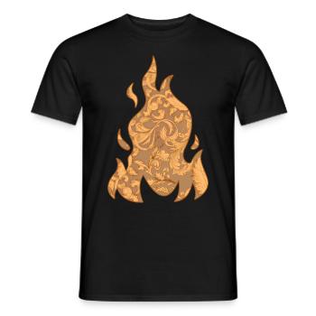 Baroque Esthétique Flamme Feu Soft Grunge - T-shirt homme - noir - Devant - AI Model Male 178 light (178cm)