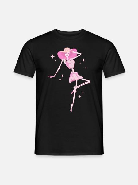 Coquette Aesthetic Pink Skeleton Downtown - Men's T-Shirt - black