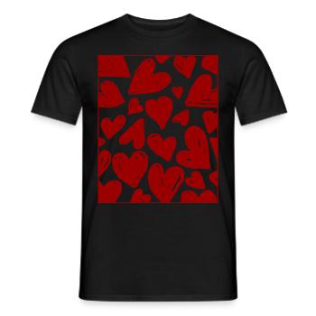Coquette Esthétique Pink Heart Downtown Esthétique - T-shirt homme - noir - Devant - AI Model Male 178 light (178cm)