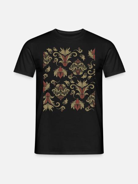 Baroque Aesthetic Pattern Old Vintage Grunge - Men's T-Shirt - black