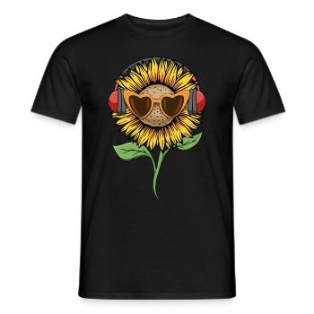 Downtown Girl Aesthetic Sunflower Coquette - Men's T-Shirt - black - Front - AI Model Male 178 light (178cm)