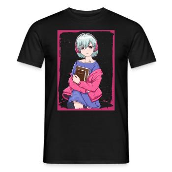 Downtown Girl Esthétique Anime Fille Coquette - T-shirt homme - noir - Devant - AI Model Male 178 light (178cm)