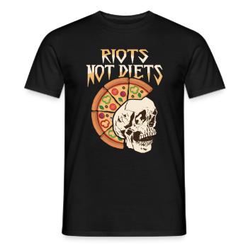 Riots not diets design for a hobby pizza maker - Men's T-Shirt - black - Front - AI Model Male 178 light (178cm)