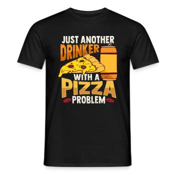 Juste un autre buveur avec un problème de pizza Design - T-shirt homme - noir - Devant - AI Model Male 178 light (178cm)