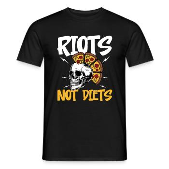 RIOTS NOT DIETS Design für einen Hobby-Pizzabäcker - Männer T-Shirt - Schwarz - Vorne - AI Model Male 178 light (178cm)