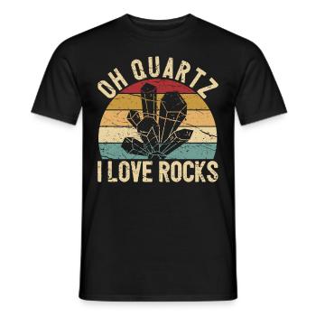 Drôle de géologue à la chasse aux pierres - T-shirt homme - noir - Devant - AI Model Male 178 light (178cm)