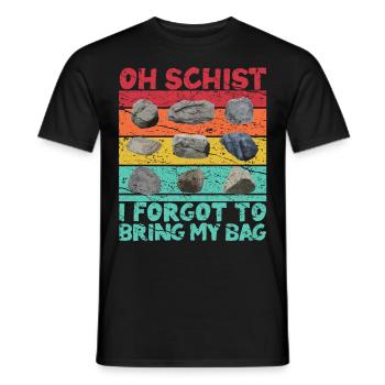 Funny geologist on a stone hunt - Men's T-Shirt - black - Front - AI Model Male 178 light (178cm)