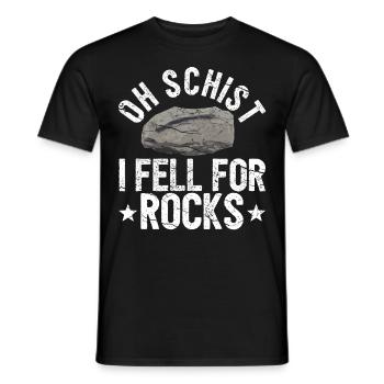 Funny geologist on a stone hunt - Men's T-Shirt - black - Front - AI Model Male 178 light (178cm)