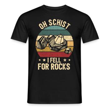 Funny geologist on a stone hunt - Men's T-Shirt - black - Front - AI Model Male 178 light (178cm)
