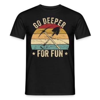 Drôle de géologue à la chasse aux pierres - T-shirt homme - noir - Devant - AI Model Male 178 light (178cm)