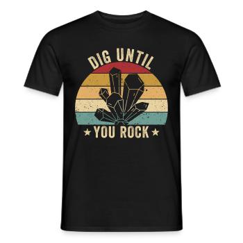 Drôle de géologue à la chasse aux pierres - T-shirt homme - noir - Devant - AI Model Male 178 light (178cm)
