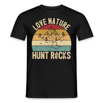 Drôle de géologue à la chasse aux pierres - T-shirt homme - noir - Devant - AI Model Male 178 light (178cm)